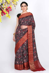 Old Mauve Moonga Silk Saree - Silk Mark Certified